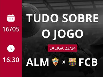 Almería x Barcelona: placar ao vivo, escalações, lances, gols e mais