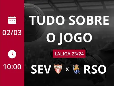 Sevilla x Real Sociedad: que horas é o jogo hoje, onde vai ser e mais