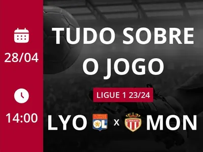 Lyon x Monaco: que horas é o jogo hoje, onde vai ser e mais