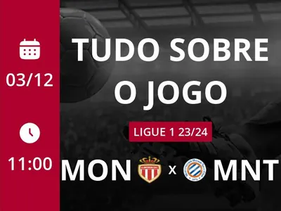 Monaco x Montpellier: que horas é o jogo hoje, onde vai ser e mais