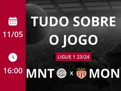 Montpellier x Monaco: que horas é o jogo hoje, onde vai ser e mais
