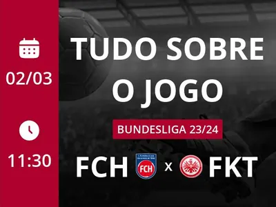 Heidenheim x Eintracht Frankfurt: que horas é o jogo hoje, onde vai ser e mais