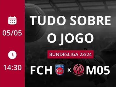 Heidenheim x Mainz 05: que horas é o jogo hoje, onde vai ser e mais