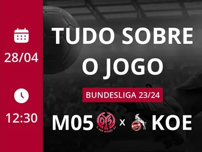 Mainz 05 x Colônia: que horas é o jogo hoje, onde vai ser e mais
