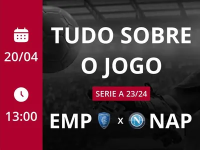 Empoli x Napoli: que horas é o jogo hoje, onde vai ser e mais