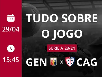 Genoa x Cagliari: que horas é o jogo hoje, onde vai ser e mais