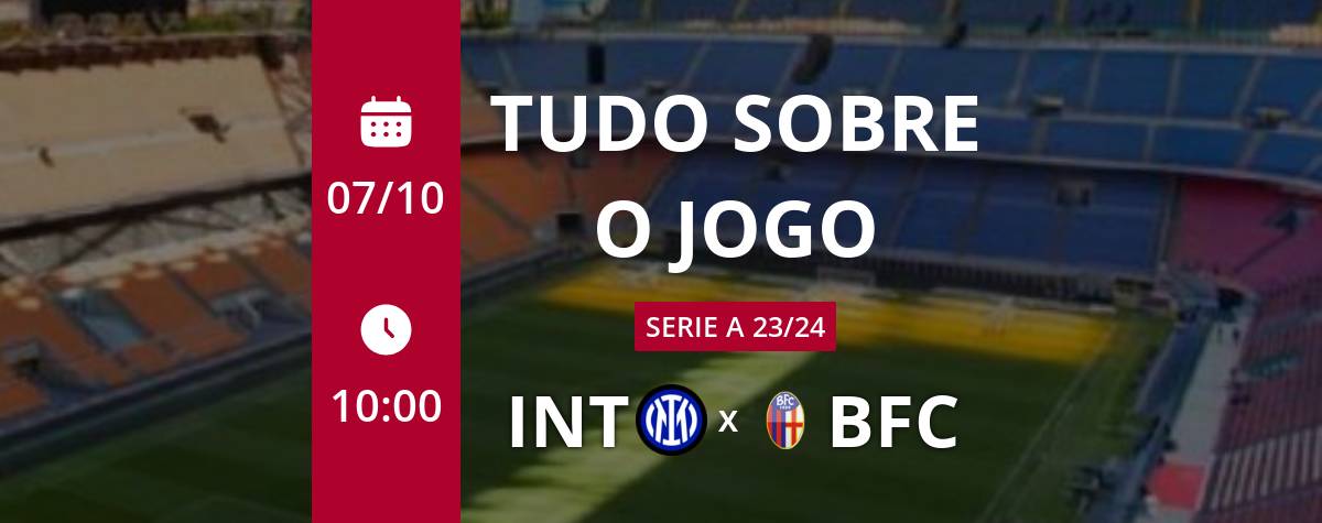 Internazionale x Bologna: placar ao vivo, escalações, lances, gols