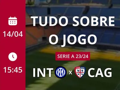 Internazionale x Cagliari: placar ao vivo, escalações, lances, gols e mais