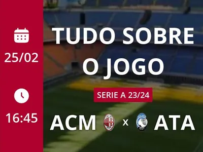 Milan x Atalanta: placar ao vivo, escalações, lances, gols e mais