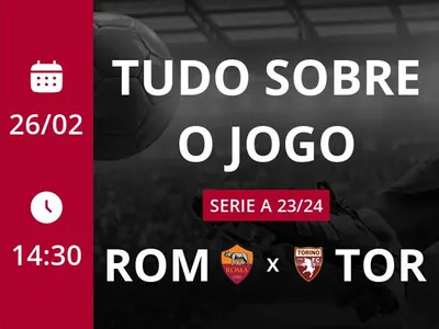 Roma x Torino: que horas é o jogo hoje, onde vai ser e mais