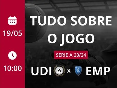 Udinese x Empoli: que horas é o jogo hoje, onde vai ser e mais