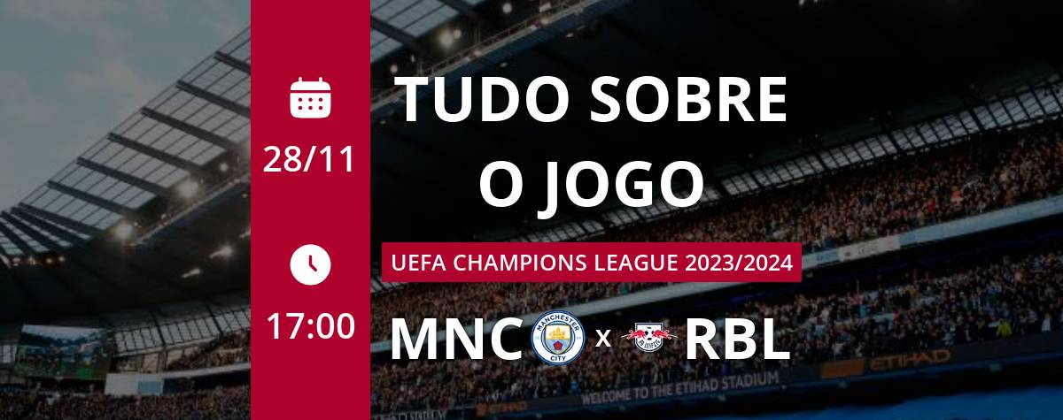 Onde vai passar o jogo MANCHESTER CITY X RB LEIPZIG hoje (28/11