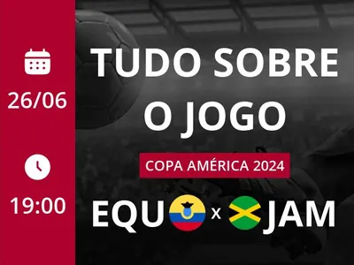 Equador x Jamaica: placar ao vivo, escalações, lances, gols e mais