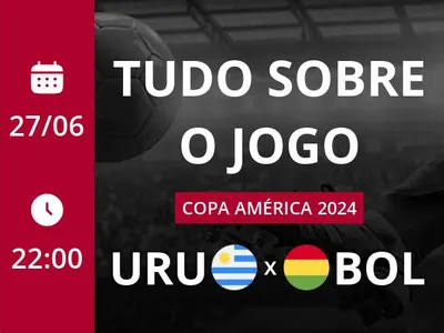 Uruguai x Bolívia: placar ao vivo, escalações, lances, gols e mais
