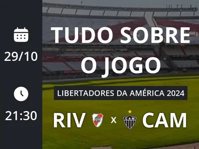 River Plate x Atlético-MG: placar ao vivo, escalações, lances, gols e mais