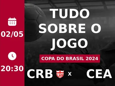 CRB x Ceará: placar ao vivo, escalações, lances, gols e mais