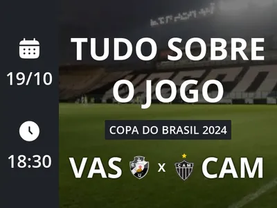 Vasco x Atlético-MG: placar ao vivo, escalações, lances, gols e mais