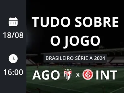 Atlético-GO x Internacional: placar ao vivo, escalações, lances, gols e mais