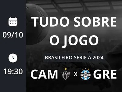 Atlético-MG x Grêmio: placar ao vivo, escalações, lances, gols e mais