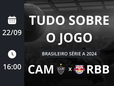 Atlético-MG x Red Bull Bragantino: placar ao vivo, escalações, lances, gols e mais