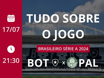 Botafogo x Palmeiras: placar ao vivo, escalações, lances, gols e mais