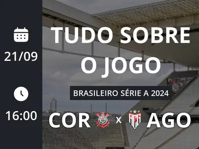 Corinthians x Atlético-GO: placar ao vivo, escalações, lances, gols e mais