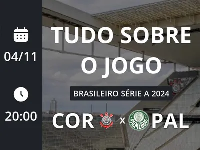 Corinthians x Palmeiras: placar ao vivo, escalações, lances, gols e mais