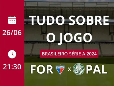 Fortaleza x Palmeiras: placar ao vivo, escalações, lances, gols e mais
