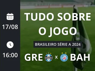 Grêmio x Bahia: placar ao vivo, escalações, lances, gols e mais