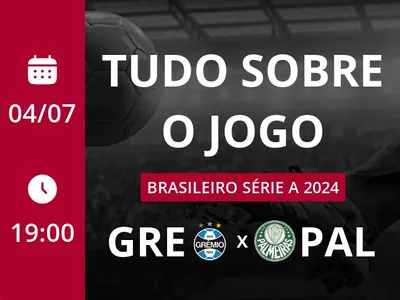 Grêmio x Palmeiras: placar ao vivo, escalações, lances, gols e mais