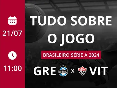 Grêmio x Vitória: placar ao vivo, escalações, lances, gols e mais