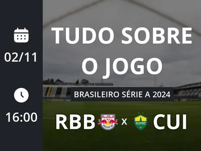 Red Bull Bragantino x Cuiabá: placar ao vivo, escalações, lances, gols e mais