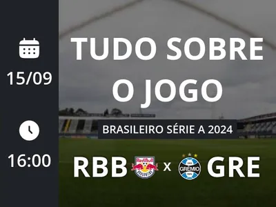 Red Bull Bragantino x Grêmio: placar ao vivo, escalações, lances, gols e mais