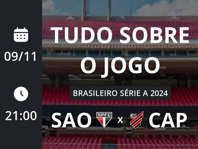 São Paulo x Athletico-PR: placar ao vivo, escalações, lances, gols e mais