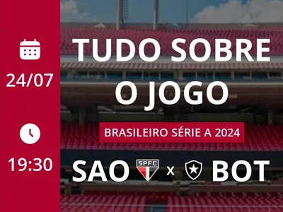 São Paulo x Botafogo: placar ao vivo, escalações, lances, gols e mais