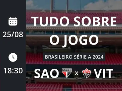 São Paulo x Vitória: placar ao vivo, escalações, lances, gols e mais