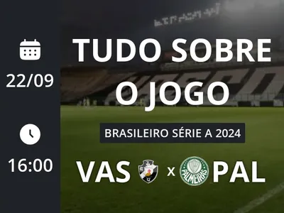 Vasco x Palmeiras: placar ao vivo, escalações, lances, gols e mais