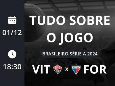 Vitória x Fortaleza: placar ao vivo, escalações, lances, gols e mais