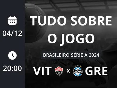 Vitória x Grêmio: placar ao vivo, escalações, lances, gols e mais