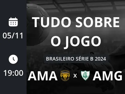 Amazonas x América-MG: placar ao vivo, escalações, lances, gols e mais