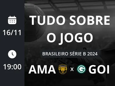 Amazonas x Goiás: placar ao vivo, escalações, lances, gols e mais