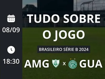 América-MG x Guarani: placar ao vivo, escalações, lances, gols e mais