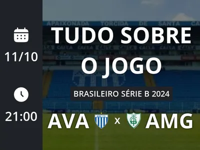 Avaí x América-MG: placar ao vivo, escalações, lances, gols e mais