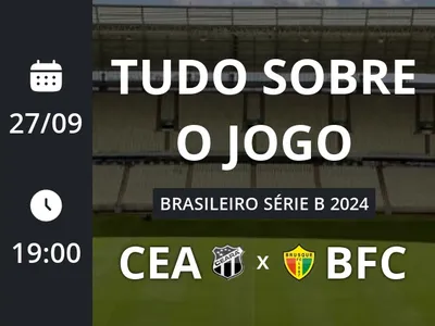 Ceará x Brusque: placar ao vivo, escalações, lances, gols e mais