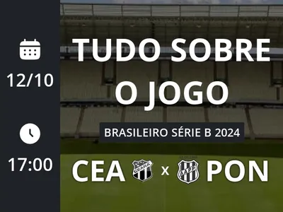 Ceará x Ponte Preta: placar ao vivo, escalações, lances, gols e mais