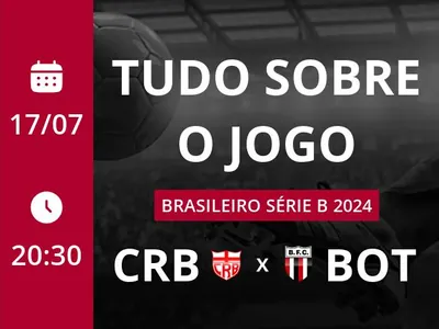 CRB x Botafogo: placar ao vivo, escalações, lances, gols e mais