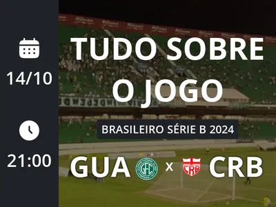 Guarani x CRB: placar ao vivo, escalações, lances, gols e mais