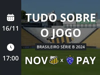 Novorizontino x Paysandu: placar ao vivo, escalações, lances, gols e mais