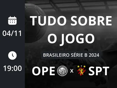 Operário-PR x Sport: placar ao vivo, escalações, lances, gols e mais