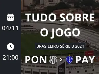 Ponte Preta x Paysandu: placar ao vivo, escalações, lances, gols e mais